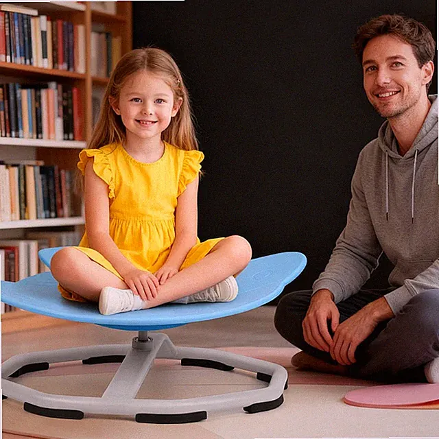 Kinder Drehstuhl Sensorischer Karussell Autismus Balance Kinderstuhl Blau/Rot