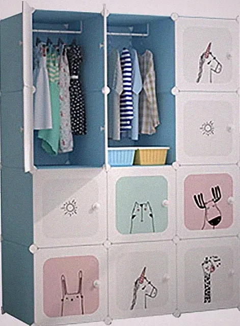 Kinder Kleiderschrank 10/12 Würfeln Kleider DIY Organizer Cartoon-design