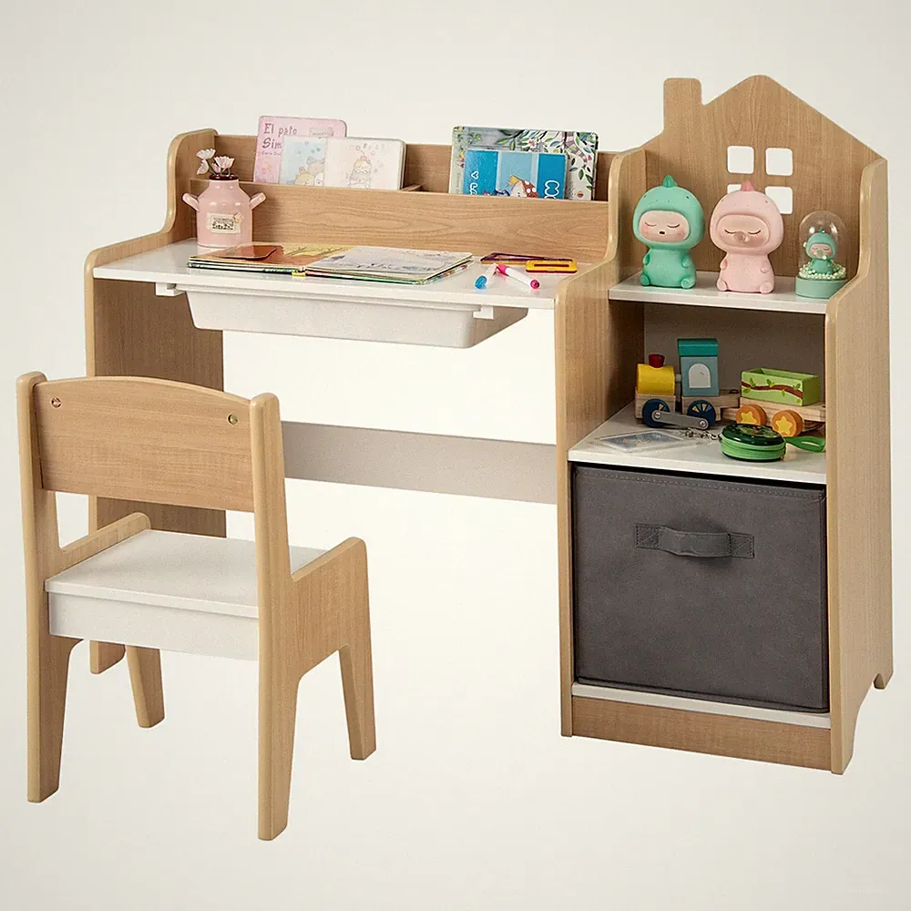 Kinder Schreibtisch mit Stuhl Holz Schülerschreibtisch Kinderschreibtisch