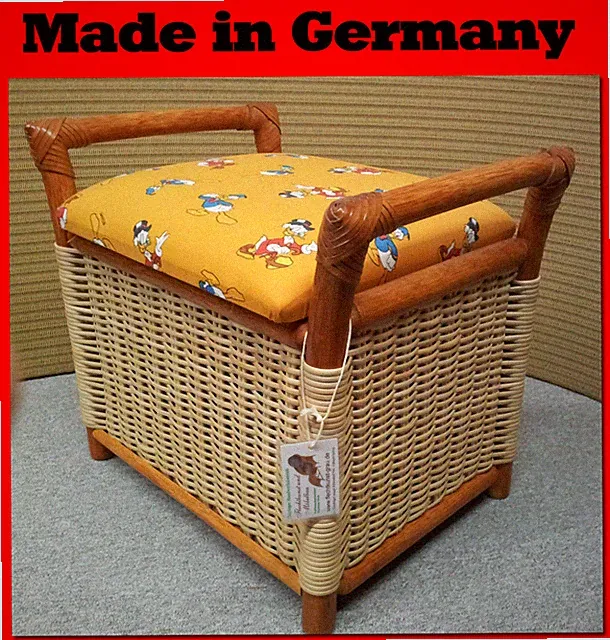 Kinder Sitz Truhe Bank - aus Rattan Spielzeug Aufbewarung Korb Kiste Box