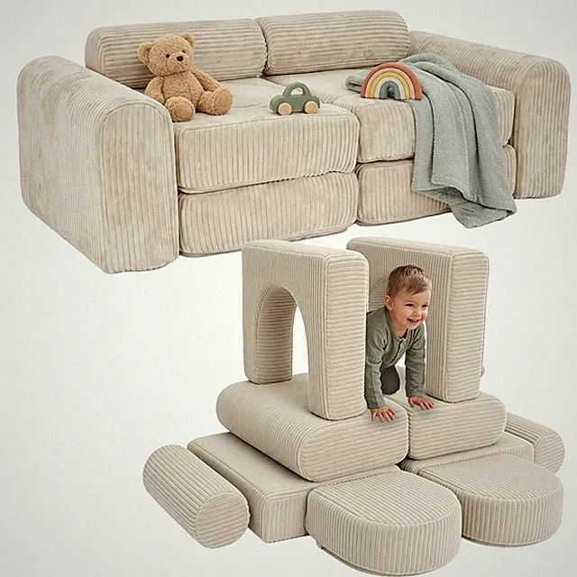 Kinder Spielsofa Kindersofa Kindercouch Spielcouch Bausteine Kuschelecke modular