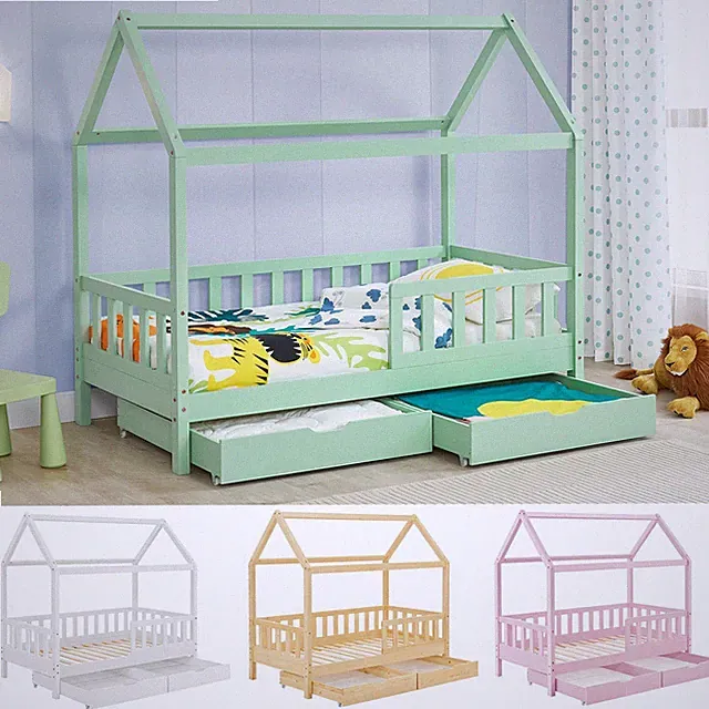 Kinderbett Marli 80 x 160 cm mit Bettkasten