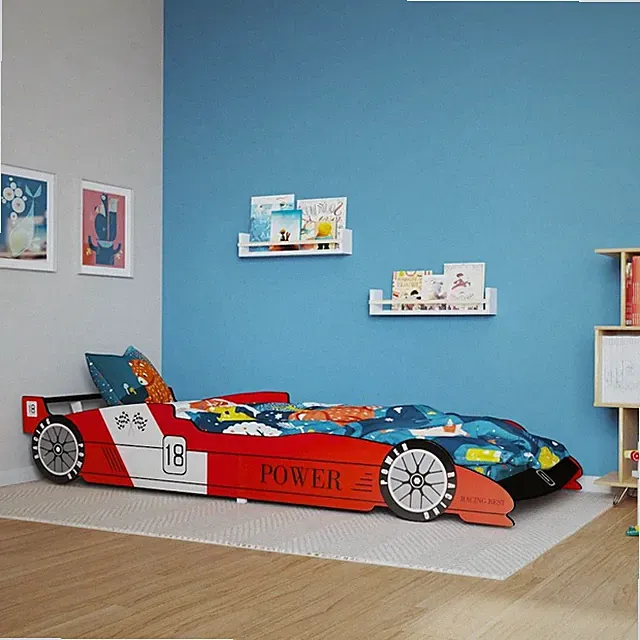Kinderbett Rennwagen Design 90x200cm Autobett Jugendbett Bett Rot/Blau vidaXL