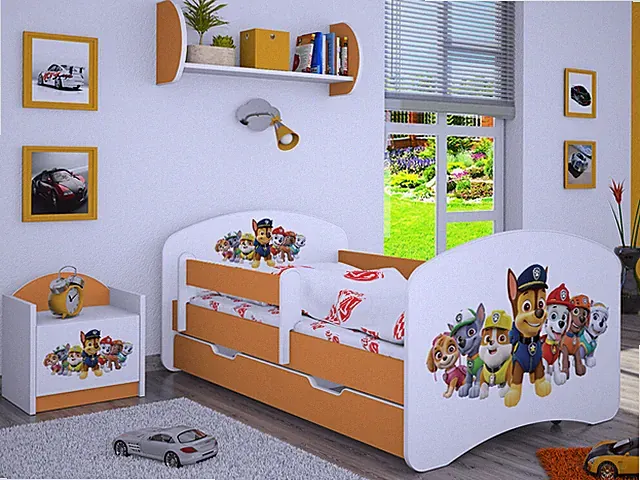 Kinderbett Super Hunde Paw | MATRATZE und SCHUBLADE | 140/160/180/190 PATROL !!