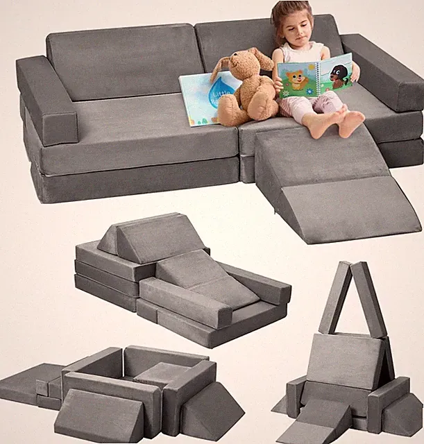 Kindercouch 12-teilige modulare Spielcouch für Kinder Spielzimmer Aktivitäten