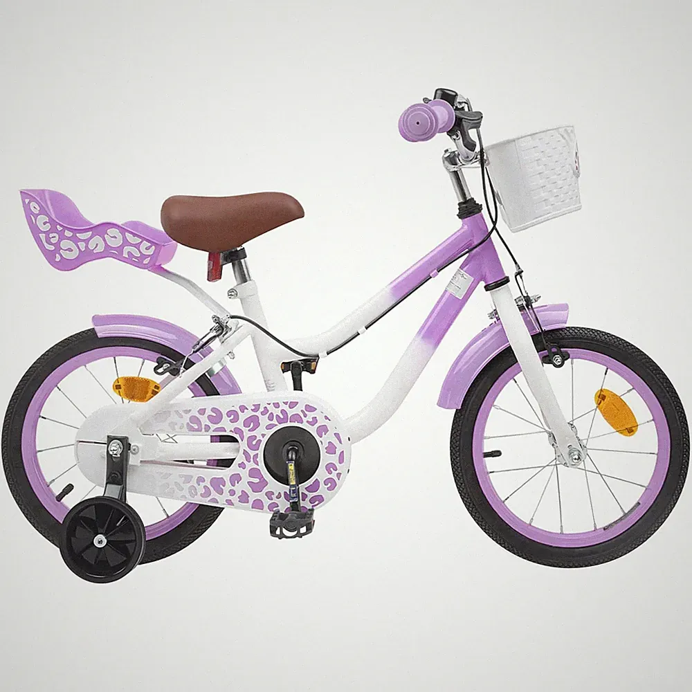 Kinderfahrrad Mit Stützrädern 14 Zoll für 3-5 Jahre alt Lila