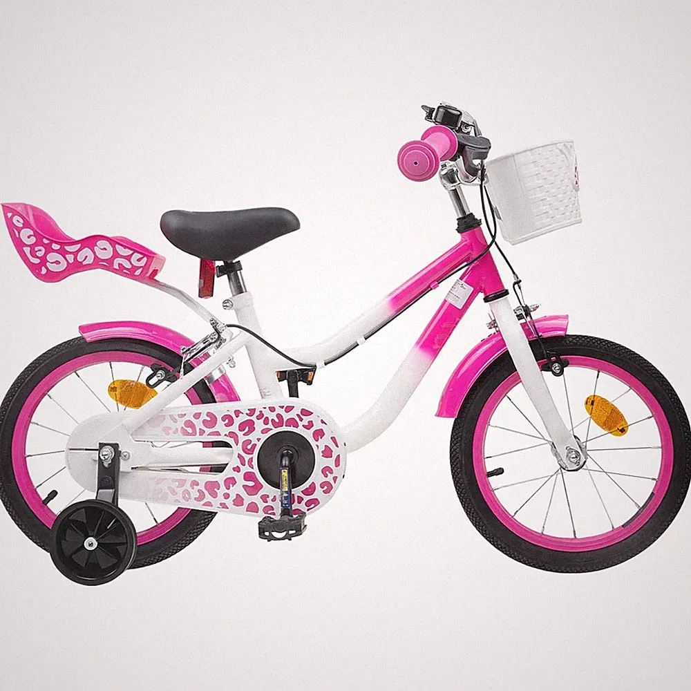 Kinderfahrrad Mit Stützrädern 14 Zoll für 3-5 Jahre alt Rosa