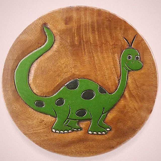 Kinderhocker, Holz Hocker , Holz Stuhl Kinderstuhl, Dinosaurier Höhe 25cm