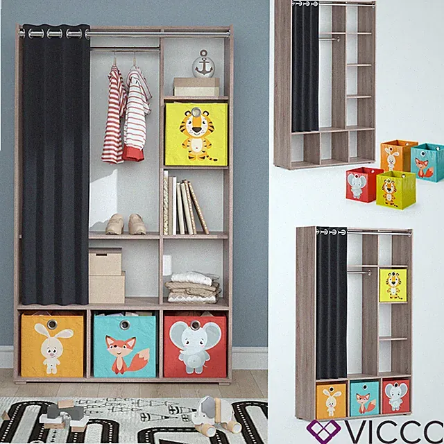 Kinderkleiderschrank Kinderzimmerschrank Kindergarderobe Luigi 106 x 178cm Vicco