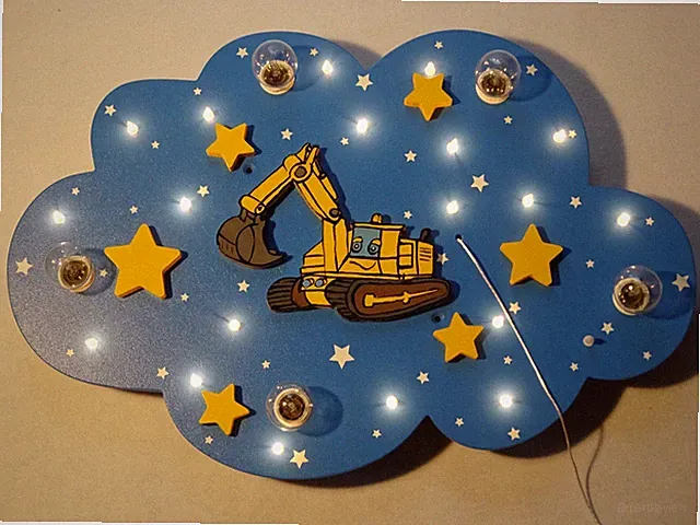 Kinderlampe LED-Deckenleuchte aus Holz Personalisierbar Kinderzimmer Babyzimmer
