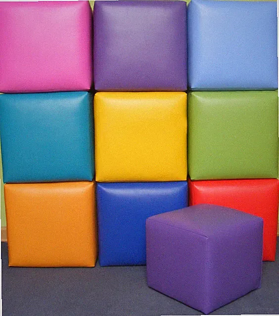 Kindermöbel Sitzwürfel Hocker Kunstleder Sitzhocker Cubic 30x30x30