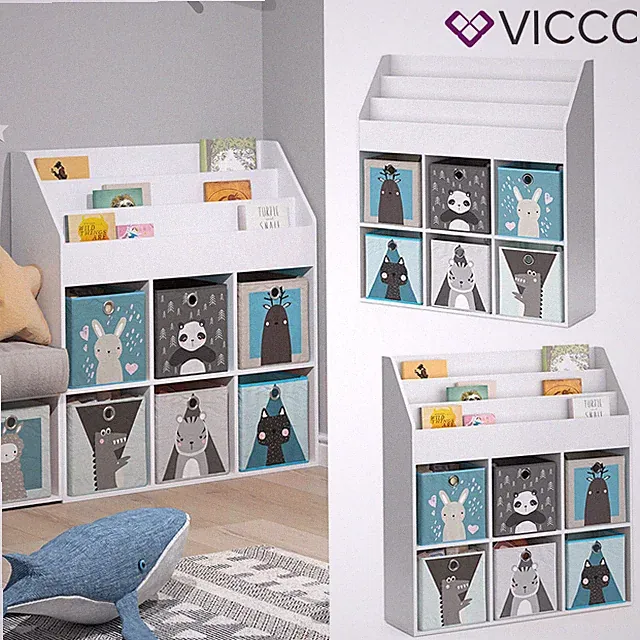 Kinderregal Bücherregal Aufbewahrungsregal Luigi Spielzeugablage Faltbox Vicco