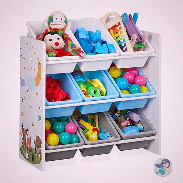 Kinderregal Kinderschrank Kinderzimmerregal Babyregal Spielzeugkisten Spielecke
