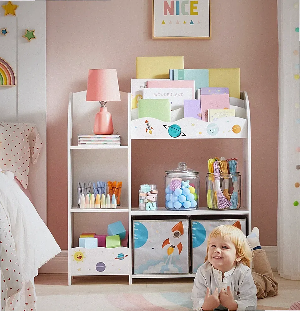Kinderregal Kinderzimmerregal Bücherregal Spielzeug-Organizer SONGMICS GKR42WT