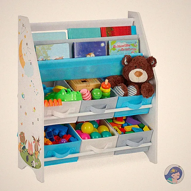 Kinderregal Spielzeugregal Kinderzimmerkommode Kinderzimmerregal Motiv