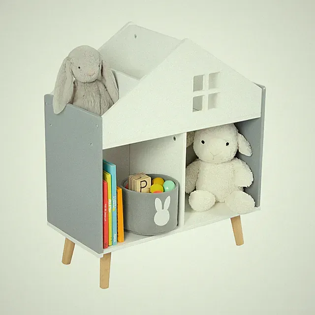 Kinderregal Spielzeugregal Kinderzimmerregal Aufbewahrungsregal Spielregal Haus