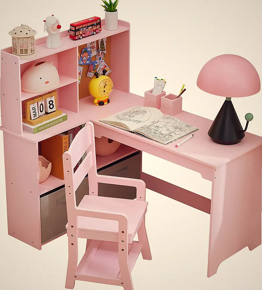 Kinderschreibtisch Set, Schreibtisch Kinder Mit Stuhl Aus Holz, Schülerschreibti