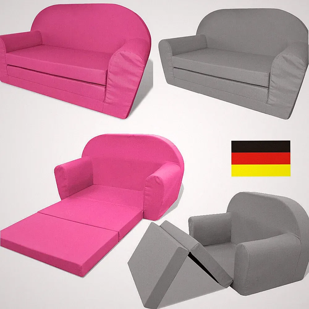 Kindersofa Mini Kindercouch Kindersessel Kindermöbel Sofa Sessel Rosa/Grau DE