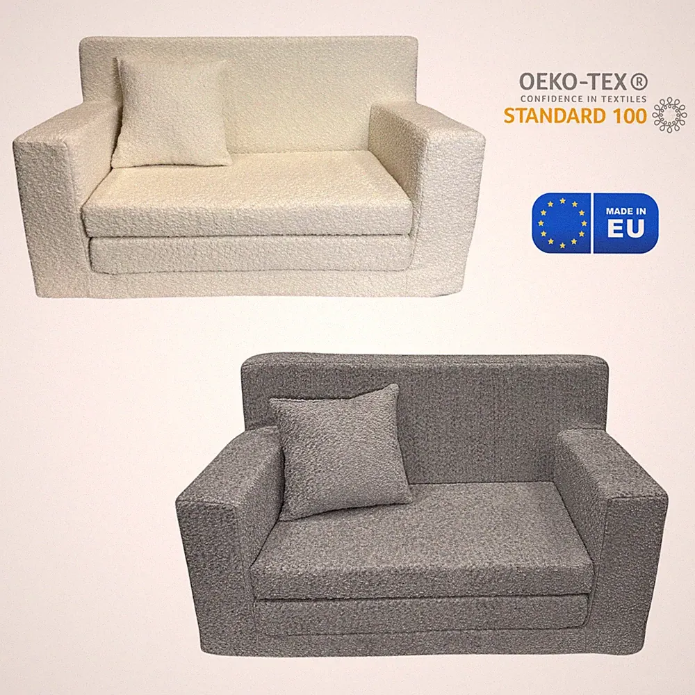 Kindersofa Spielsofa aus Schaumstoff Teddy Ausklappbar Kinderzimmer Sofa Möbel