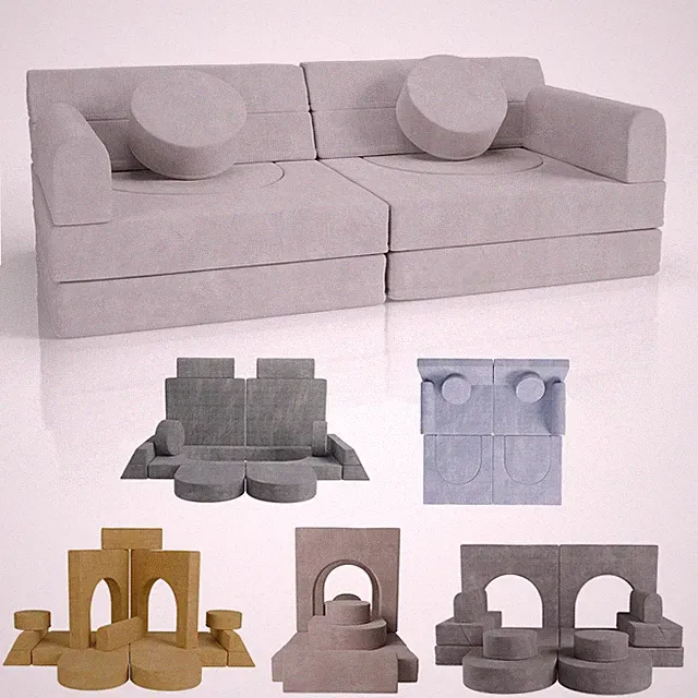 Kindersofa Spielsofa Spielcouch modular Cord Kinderzimmer pflegeleicht Juskys®