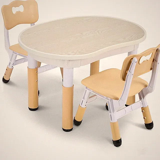 Kindertisch mit 2 Stühlen Kinder Schreibtisch Maltisch Höhenverstellbar