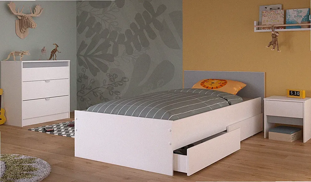 Kinderzimmer Möbel Set komplett Bett Nachttisch Schreibtisch Mädchen rosa Jungen