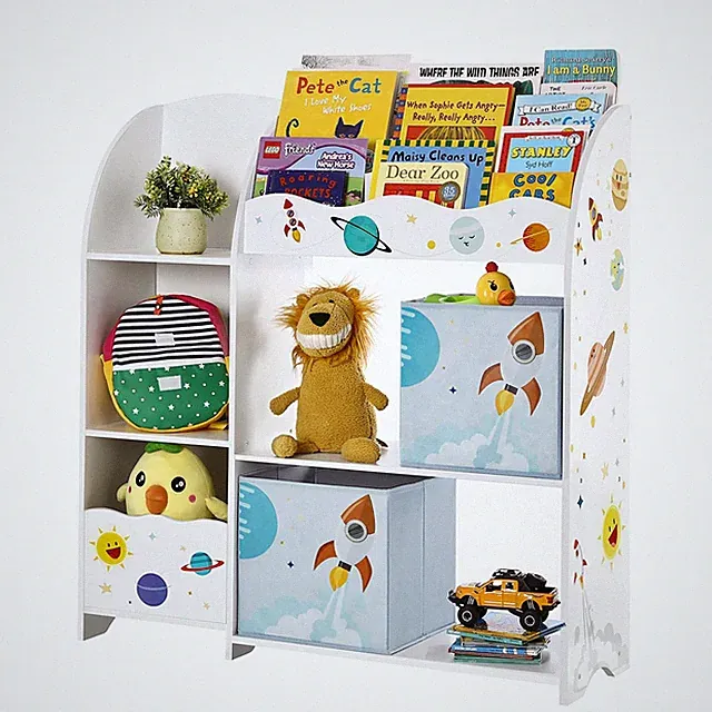 Kinderzimmerregal, SpielzeugOrganizer, Bücherregal für Kinder, multifunktiona...