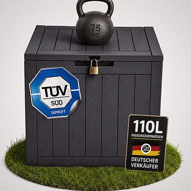 Kissenbox Gartenbox City Cube Terrassenbox Auflagenbox Kissentruhe 110L Ondis24
