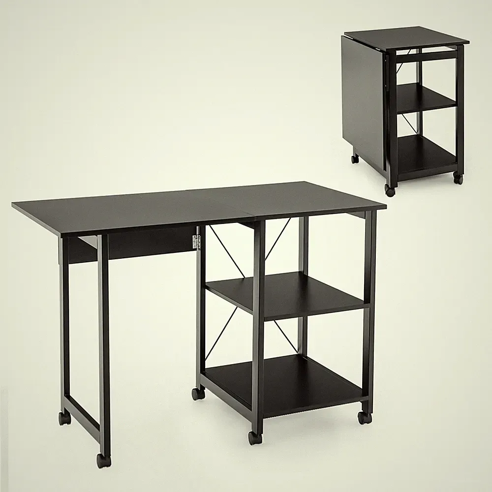 Klappbar Computertisch Schreibtisch mit Rädern PC Tisch Laptoptisch Arbeitstisch
