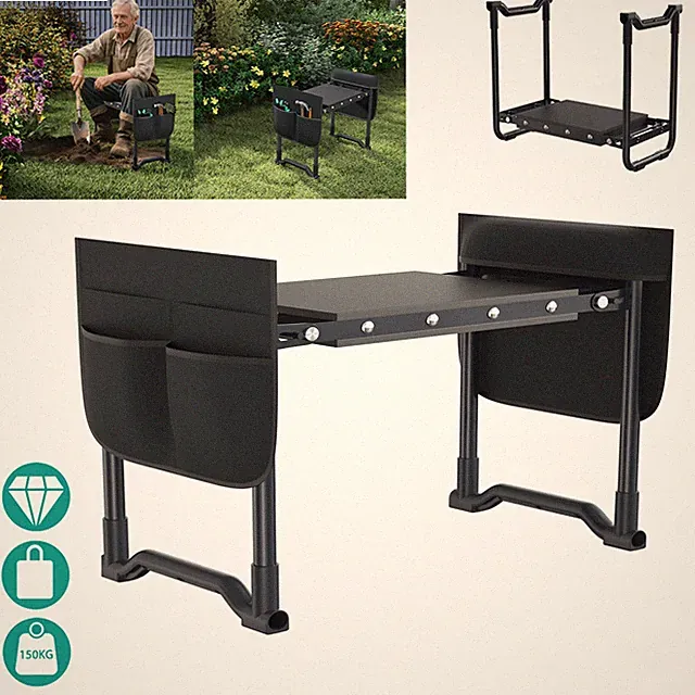 Klappbar Gartenhocker Kniebank Arbeitshocker Kniestuhl Gartenkniebank Anthrazit
