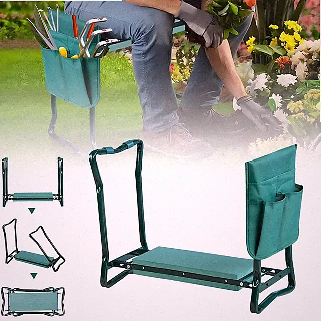 Klappbar Kniebank Arbeitshocker Kniestuhl 2 in 1 für Garten 59x49x28cm Max 150kg