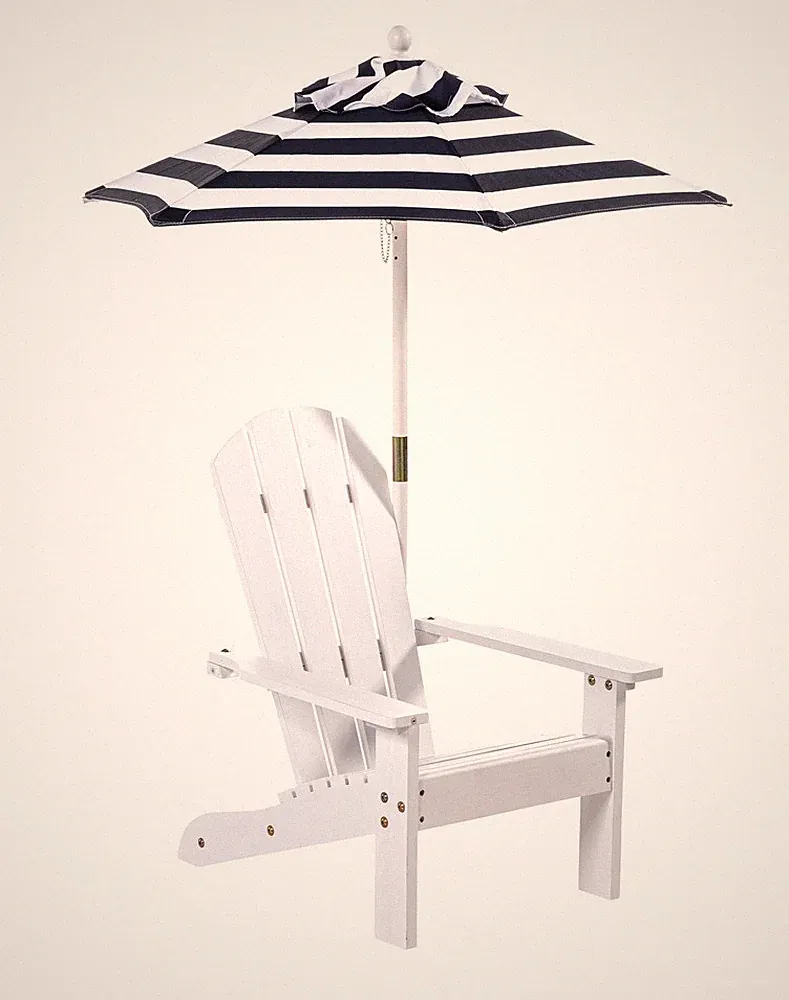 Klappbarer Adirondack-Liegestuhl mit Sonnenschirm, ca. 51,5x58,5x67,5 cm – Natur