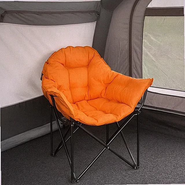 Klappbarer Komfortsessel mit weichem Velvet Bezug Campingstuhl HTI-Living