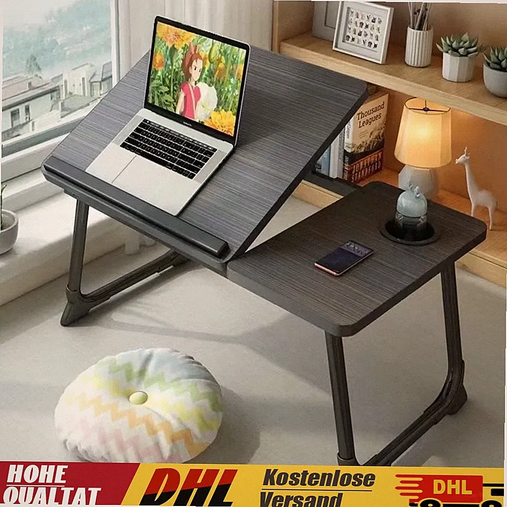 KLAPPBARER LAPTOPTISCH BETT TABLETT SOFA COUCH TRAGBAR COMPUTER SCHREIBTISCH DE