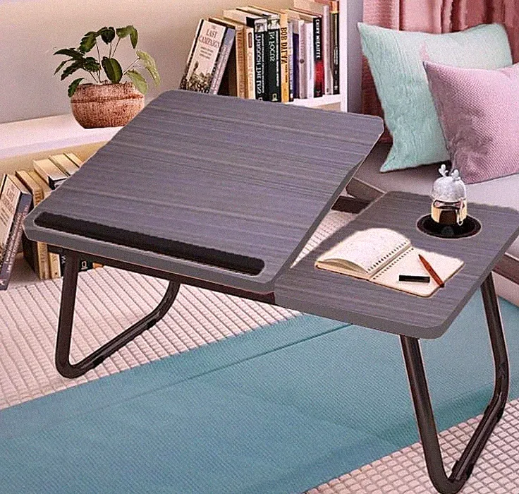 Klappbarer Laptoptisch Bett Tablett Sofa Runde Tragbar Computer Schreibtisch DE