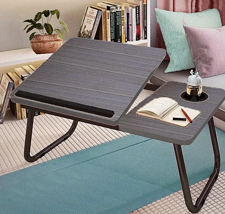 Klappbarer Laptoptisch Bett Tablett Sofa Runde Tragbar Computer Schreibtisch DE