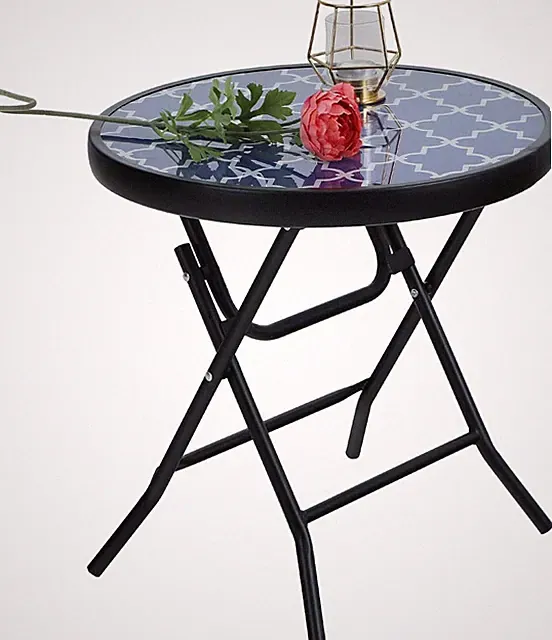 Klappbarer Runder Beistelltisch: Modernes Design, Pflegeleicht