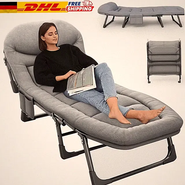 🛏️ Klappbett Campingliege 191x68cm Gästebett Faltbett 200kg Komfort ⭐