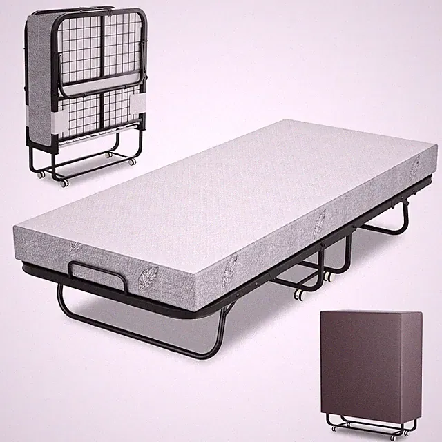 Klappbett Einfaches Rollbar Faltbett Tragbares Belastbar Gästebett mit Matratze