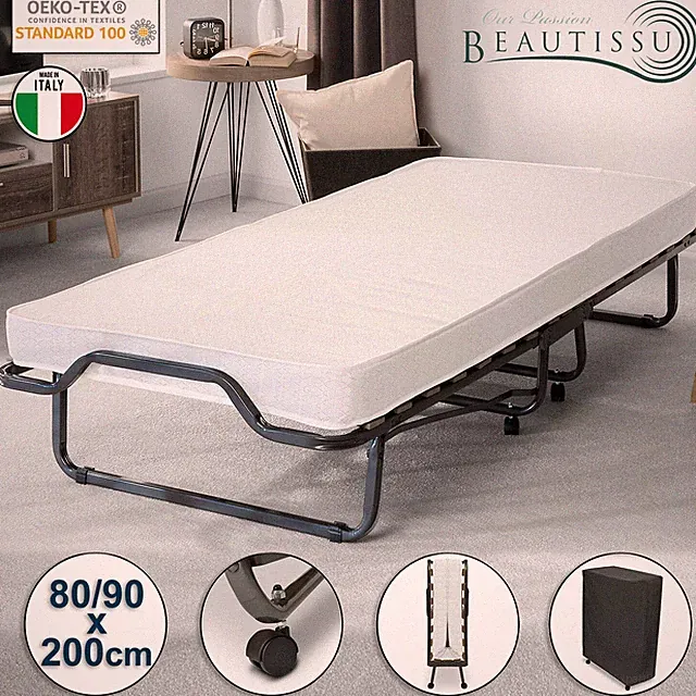 Klappbett Gästebett Bett klappbar Klappmatratze Faltbett Matratze 80/90x200cm