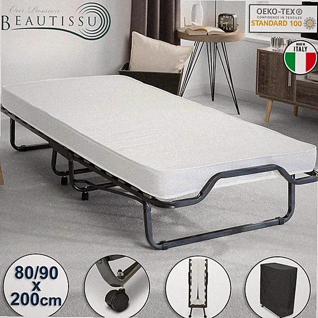Klappbett Gästebett Bett klappbar Klappmatratze Matratze Faltbett 80/90x200cm