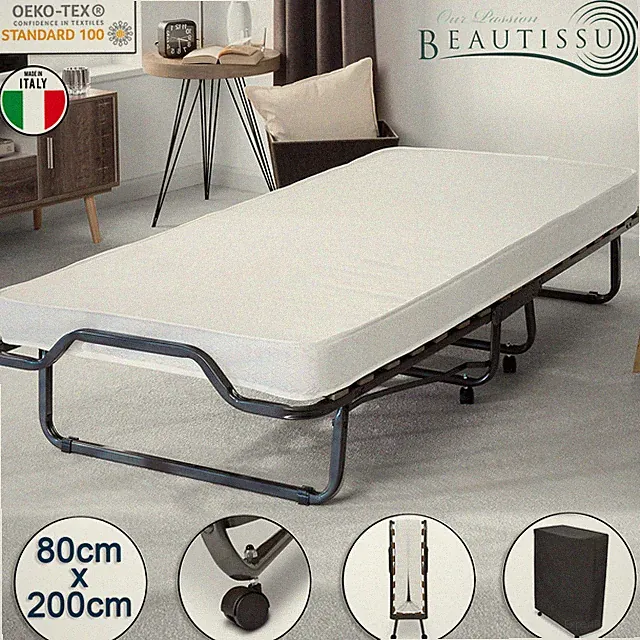 Klappbett Gästebett Bett klappbar Klappmatratze Matratze Liege Faltbett 80x200cm