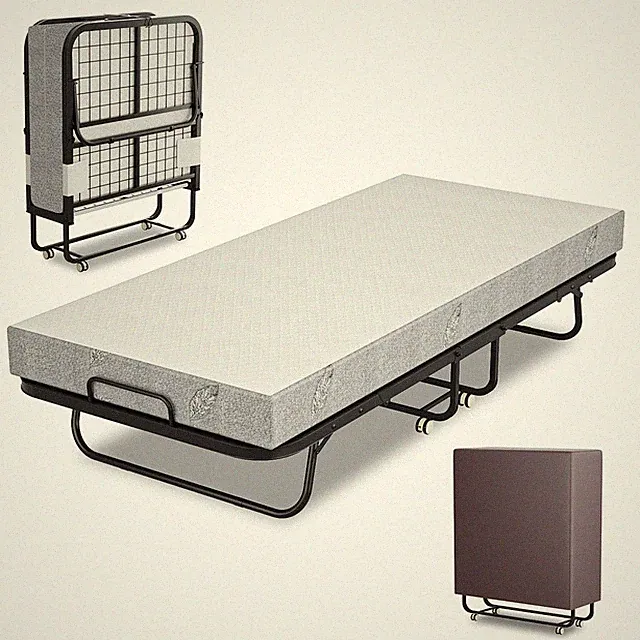 Klappbett mit Matratze 90x200cm Gästeliege Matratze Gästebett Klappbar Räder