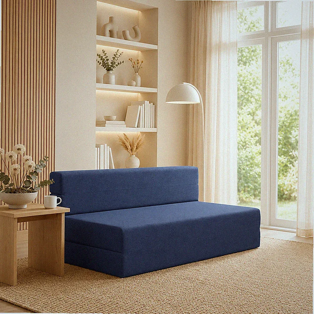 Klappsofa Faltsofa Schlafsofa Gästebett Couch Liege Relaxmöbel Sofa Blau