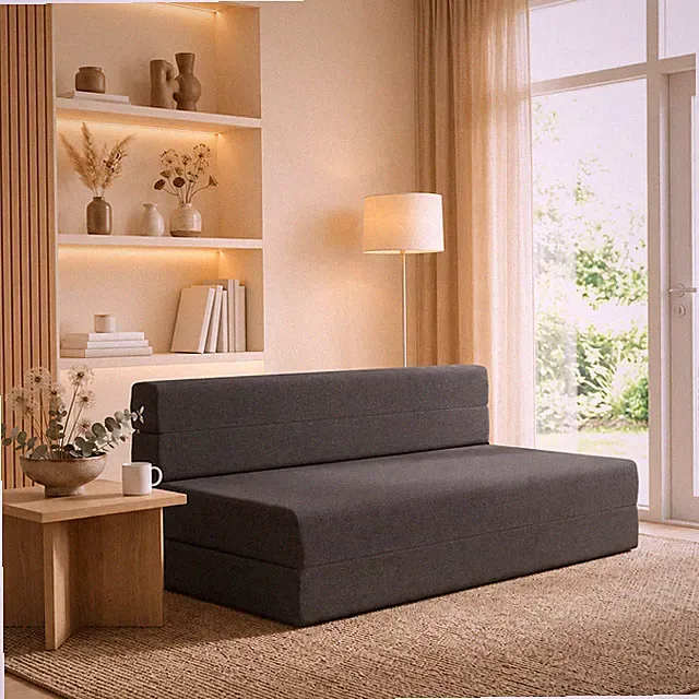 Klappsofa Faltsofa Schlafsofa Gästebett Couch Liege Relaxmöbel Sofa Dunkelgrau