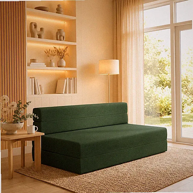 Klappsofa Faltsofa Schlafsofa Gästebett Couch Liege Relaxmöbel Sofa Dunkelgrün