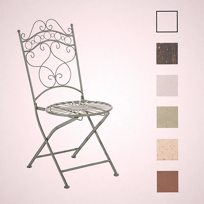 Klappstuhl INDRA Gartenstuhl Metallstuhl Stuhl Terrassenstuhl Shabby Chic