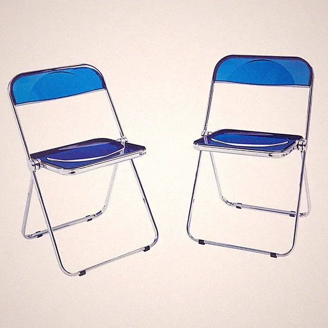 Klappstuhl Pornainen 2er Set Dunkelblau, transparent [en.casa]