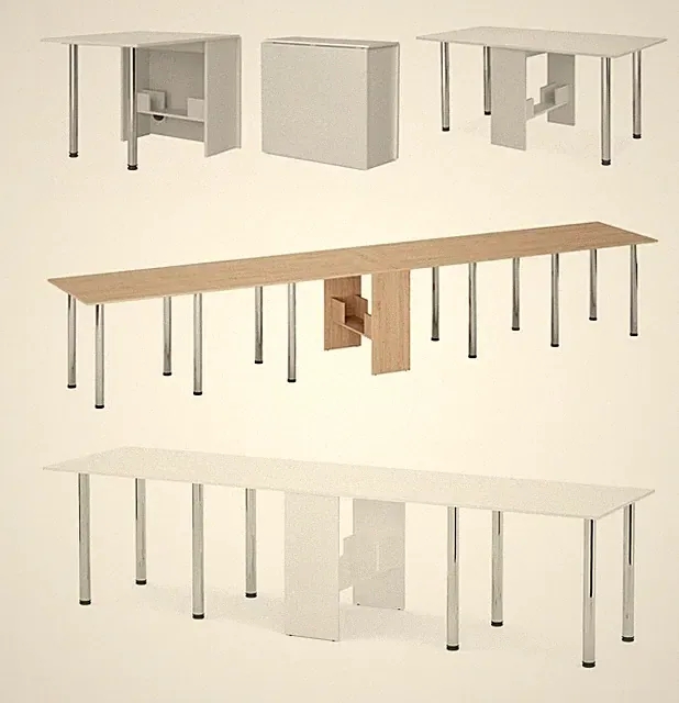 Klapptisch Esstisch Bürotisch 8 Längen 33-102-456 cm bis 16 Personen Weiß Sonoma