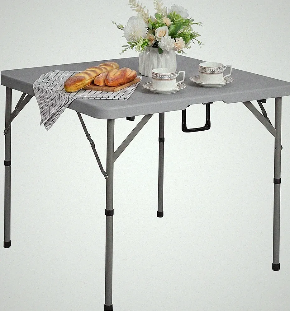 Klapptisch Quadratisch 87cm - Modern Minimalistisch Küchentisch Grau